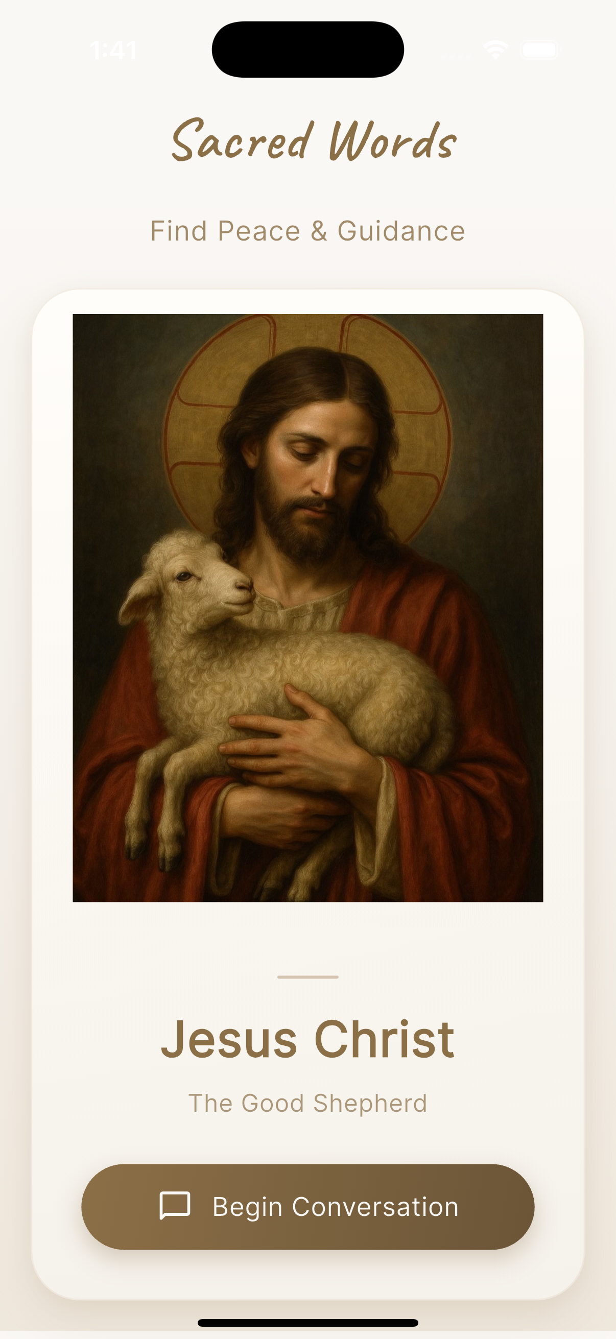 Sacred Words App Screenshot
